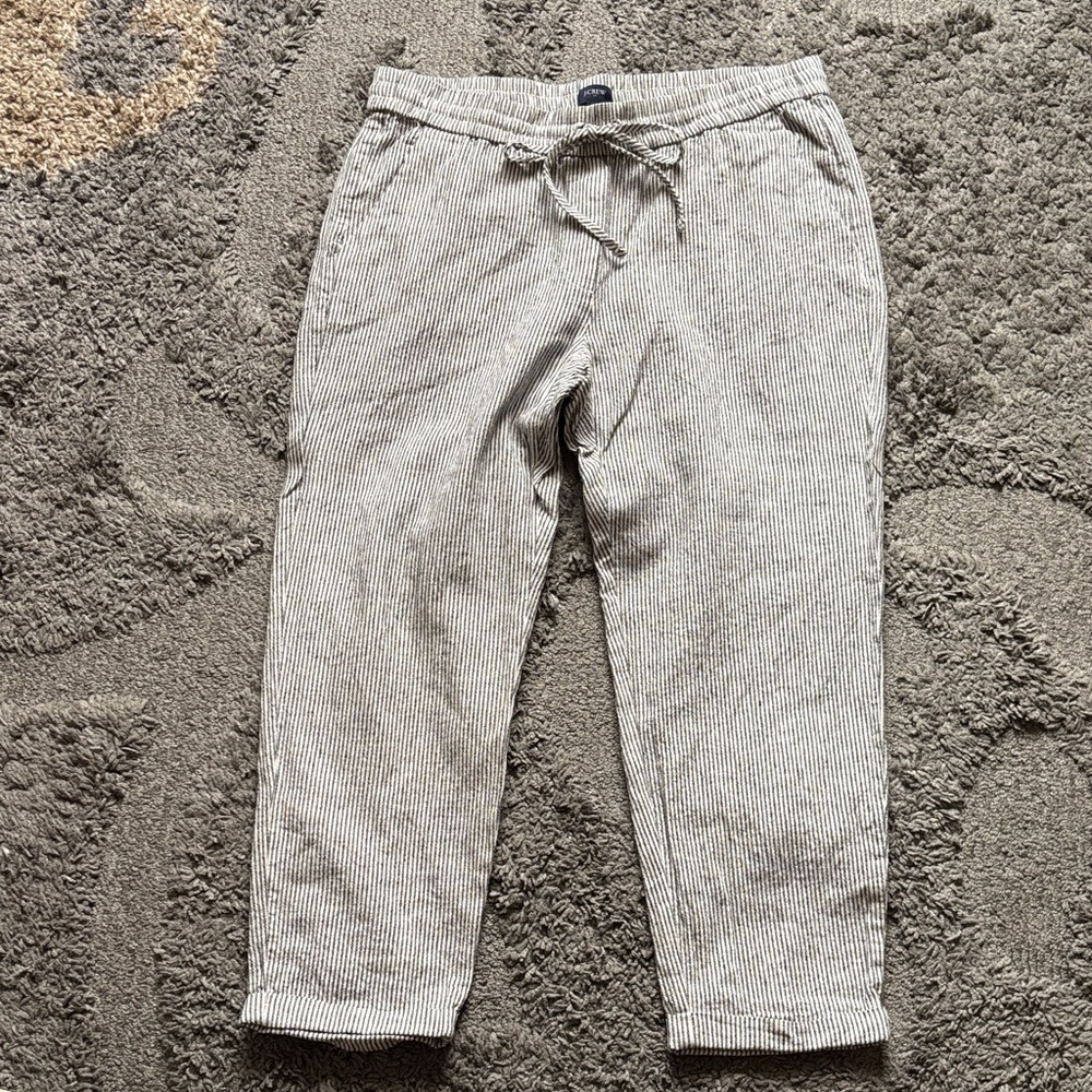 J. Crew Women’s Gray and White Striped Joggers